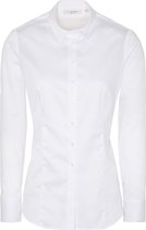 ETERNA dames blouse slim fit, stretch satijnbinding, wit -  Maat: 44