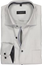 ETERNA comfort fit overhemd - twill structuur heren overhemd - grijs (contrast) - Strijkvrij - Boordmaat: 50