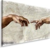 Schilderij - Schepping van Adam , naar Michelangelo, Premium Print