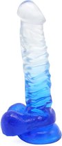 Kiotos Cox Color - Gekleurde Dildo 04 - 22,5 x 4 cm - Transparant/Blauw