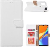 LuxeBass Hoesje geschikt voor Xiaomi Redmi 9C - Bookcase Wit - portemonnee hoesje - telefoonhoes - gsm hoes - telefoonhoesjes