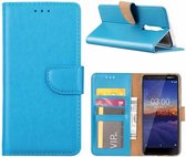 LuxeBass Hoesje geschikt voor Nokia 3.1 - Bookcase Turquoise - portemonnee hoesje - telefoonhoes - gsm hoes - telefoonhoesjes