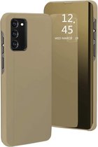 LuxeBass Hoesje geschikt voor Samsung Galaxy A51 Hoesje - Clear View Case - Goud
