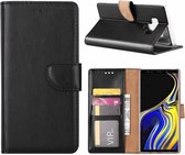 LuxeBass Telefoon Wallet Bookcase voor Samsung Galaxy A6 Plus 2018 - Portemonnee telefoonhoesje voor Bankpassen - Kunstleer - Siliconen Houder - Magnetische sluiten- Zwart - bookca