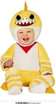 Guirca - Haai & Inktvis & Dolfijn & Walvis Kostuum - Gele Baby Haai In De Zee Kind Kostuum - Geel, Wit / Beige - 1 - 2 jaar - Carnavalskleding - Verkleedkleding