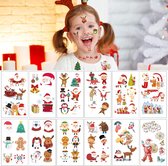 30 sheets - Kerst Neptattoos - Kerst Tattoo - Plaktattoos - Kerst Cadeau - Uitdeel cadeau -  Herten - Elanden - Kerstman - Voor Kids - Tijdelijke Tatoeages