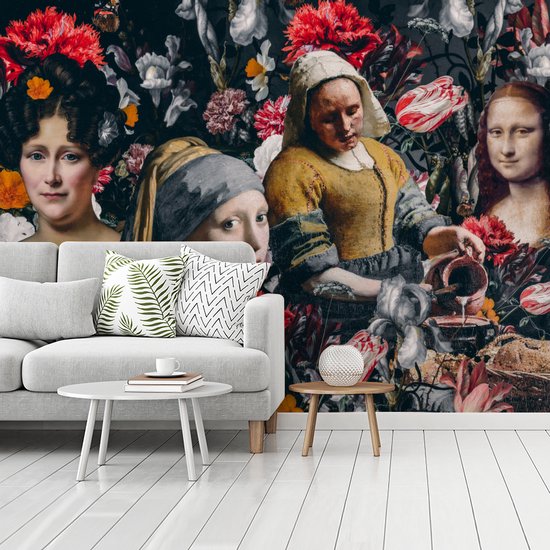 Papier Peint - Papiers Papier peint photo Art - Fleurs - Collage - Largeur 400 cm x Hauteur 300 cm