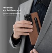 Licht-Luxe Lederen Case voor Samsung Galaxy S21Ultra met draagbare pen slot