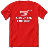 King Of The Frituur - Snack T-Shirt | Grappig Verjaardag Kleding Cadeau | Eten En Snoep Shirt | Dames - Heren - Unisex Tshirt | - Rood - XL