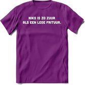 Niks Is Zo Zuur... - Snack T-Shirt | Grappig Verjaardag Kleding Cadeau | Eten En Snoep Shirt | Dames - Heren - Unisex Tshirt | - Paars - XL