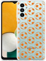 Hoesje Geschikt voor Samsung Galaxy A13 Orange Soccer Balls