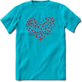 Valentijn Hart T-Shirt | Grappig Valentijnsdag Cadeautje voor Hem en Haar | Dames - Heren - Unisex | Kleding Cadeau | - Blauw - XXL