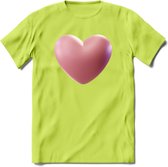 Valentijn Hart T-Shirt | Grappig Valentijnsdag Cadeautje voor Hem en Haar | Dames - Heren - Unisex | Kleding Cadeau | - Groen - XXL