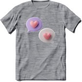 Valentijn Hart chat T-Shirt | Grappig Valentijnsdag Cadeautje voor Hem en Haar | Dames - Heren - Unisex | Kleding Cadeau | - Donker Grijs - Gemaleerd - M