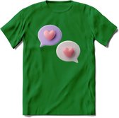 Valentijn Hart chat T-Shirt | Grappig Valentijnsdag Cadeautje voor Hem en Haar | Dames - Heren - Unisex | Kleding Cadeau | - Donker Groen - M