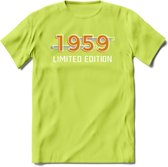 1959 Limited Edition T-Shirt | Goud - Zilver | Grappig Verjaardag en Feest Cadeau Shirt | Dames - Heren - Unisex | Tshirt Kleding Kado | - Groen - L