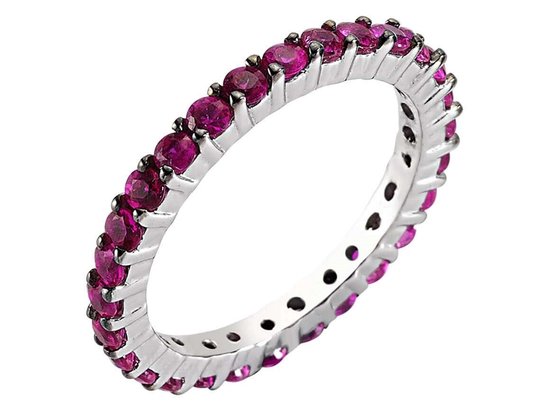 2bs jewelry TamTur dames ring, zilveren ring met Zirkonia, handmade, 19mm