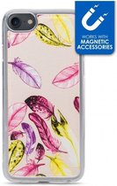 Apple iPhone 6/6s Hoesje - My Style - Magneta Serie - TPU Backcover - Beige Feathers - Hoesje Geschikt Voor Apple iPhone 6/6s