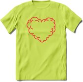 Valentijn Hart T-Shirt | Grappig Valentijnsdag Cadeautje voor Hem en Haar | Dames - Heren - Unisex | Kleding Cadeau | - Groen - XXL