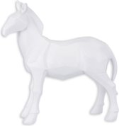 Resin beeld - Polygoon figuur paard - Wit sculptuur - 23,5 cm hoog