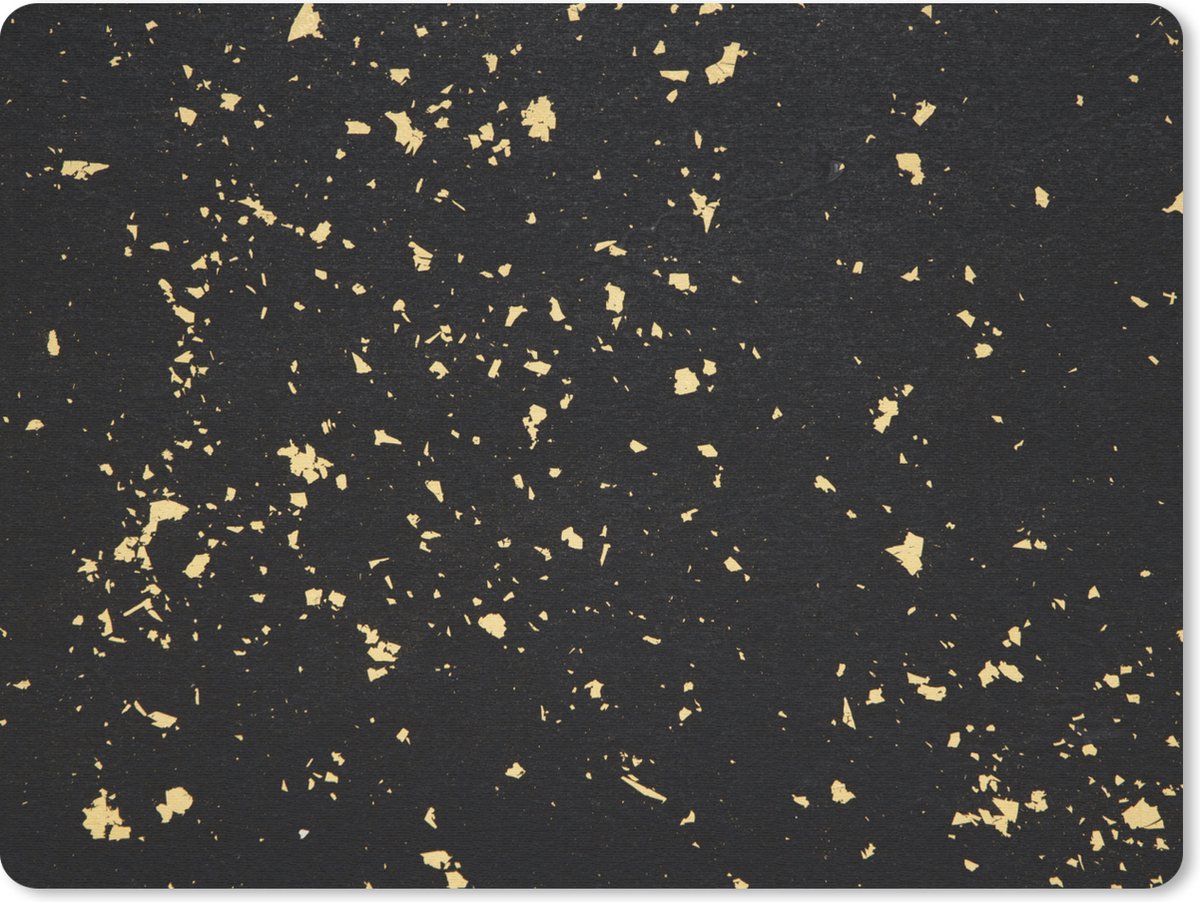 Muismat - Mousepad - Gouden vlokken op een zwarte achtergrond - 40x30 cm