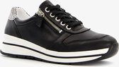 Hush Puppies leren dames sneakers - Zwart - Maat 40
