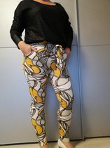Fashion print legging panterprint geel L/XL