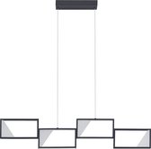 Lindby - LED hanglamp - 4 lichts - staal, siliconen, kunststof - zandgrijs - Inclusief lichtbronnen