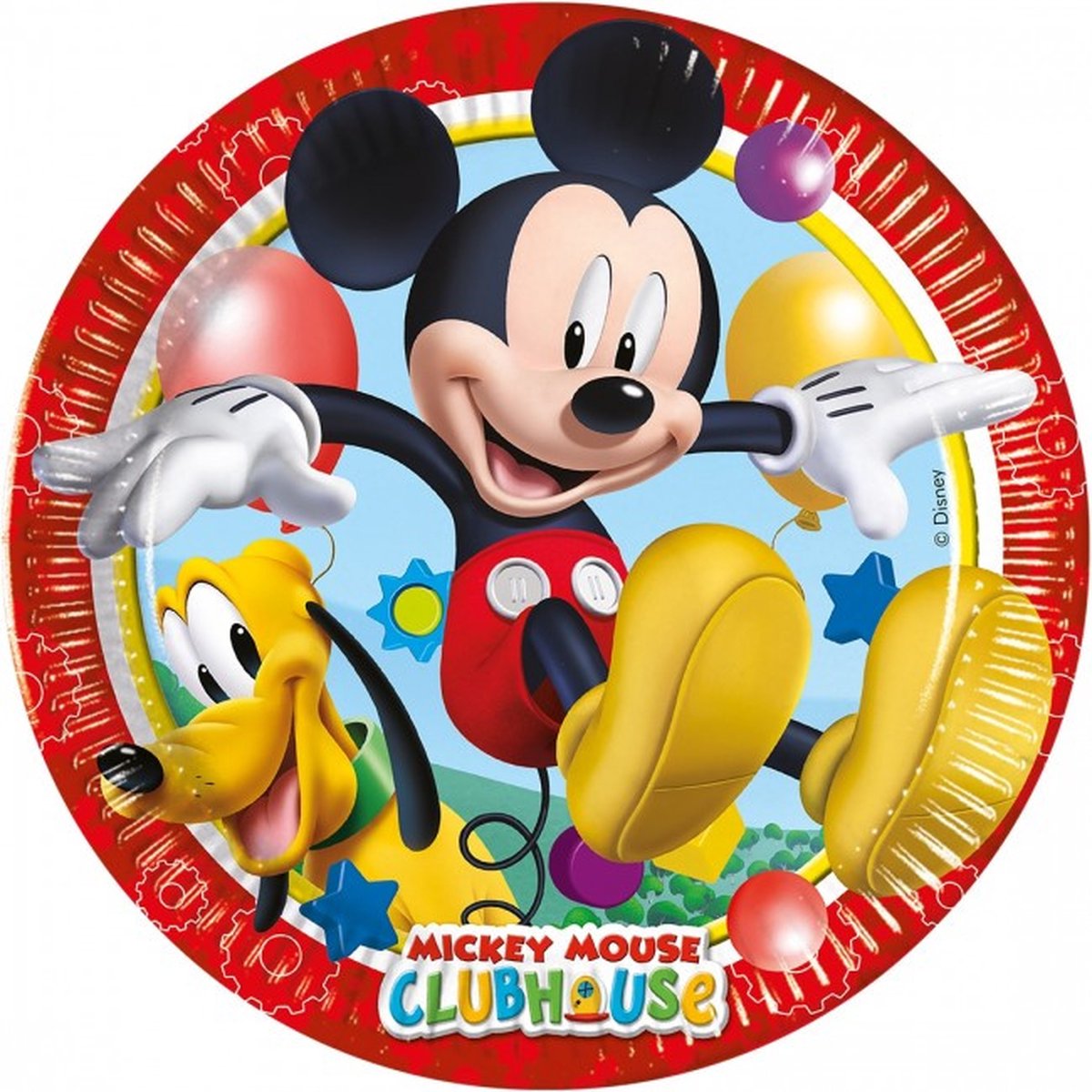 Procos Feestborden Mickey Mouse 20 Cm Papier Rood 8 Stuks