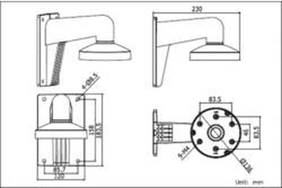 HIKVISION DS-1273ZJ-135 Wandhouder van HI — afbeelding 4