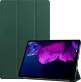 Lenovo Tab P11 Hoes Luxe Book Case Hoesje - Lenovo Tab P11 Hoes Cover (11 inch) - Donker Groen