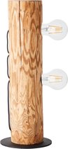 Brilliant lamp, Odun tafellamp 2-vlams gebeitst grenen, 2x A60, E27, 25W, hout uit duurzame bosbouw (FSC)