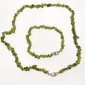 Groene ketting en armband cluster sieradenset Aventurijn