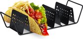 Relaxdays taco houder metaal - taco rek zwart - tortilla houder - taco standaard - hotdog