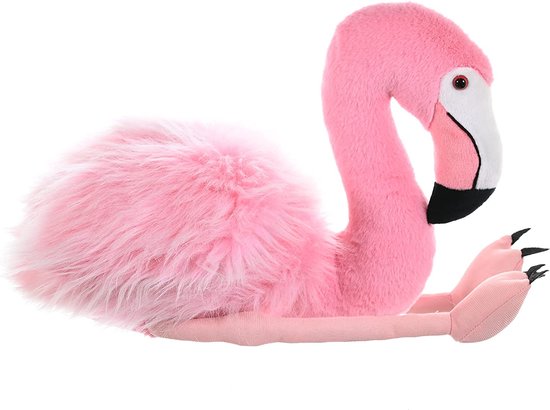 Wild Republic - Knuffel - Flamingo - 30 cm zittend - 50 cm lengte - Pluche  | bol.com