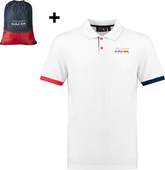 Red Bull Racing – Max Verstappen – Polo – Wit – Maat S – Inclusief rugzak – Formule 1