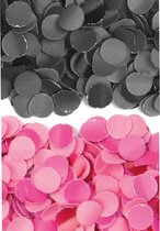 400 gram zwart en roze papier snippers confetti mix set feest versiering - 200 gram per kleur