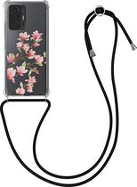 kwmobile telefoonhoesje voor Xiaomi 11T / 11T Pro - Hoesje met koord in poederroze / wit / transparant - Back cover voor smartphone