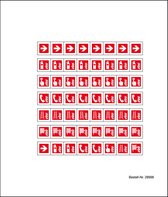 Mini symbolen brandveiligheid, 30 of 56 stickers per vel 12 mm