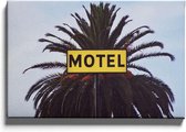 Walljar - Motel Sign - Muurdecoratie - Canvas schilderij