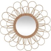 Rotan bloem spiegel diameter 56 cm