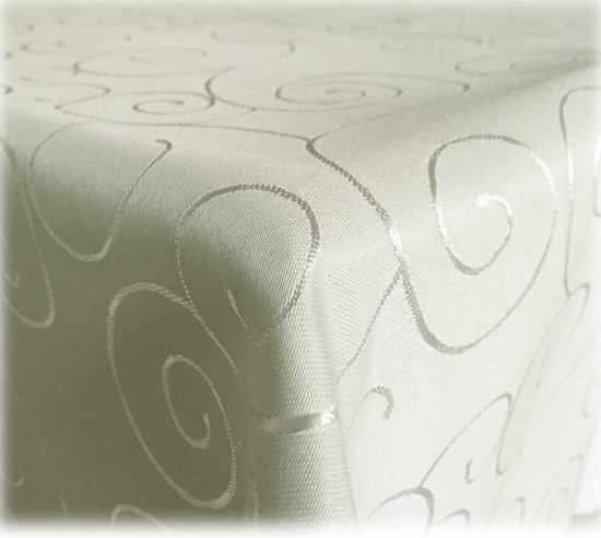 JEMIDI Nappe Ornements Nappe Recouvrement de Table Noble Satin - Champagne - Forme Ovale - Dimension 160x300