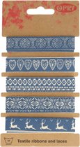 Decoratieband - Hobbylint - Blauw - 5x1 meter - 15mm Breed