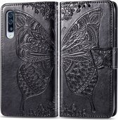 Mobigear Butterfly Telefoonhoesje geschikt voor Samsung Galaxy A50 Hoesje Bookcase Portemonnee - Zwart