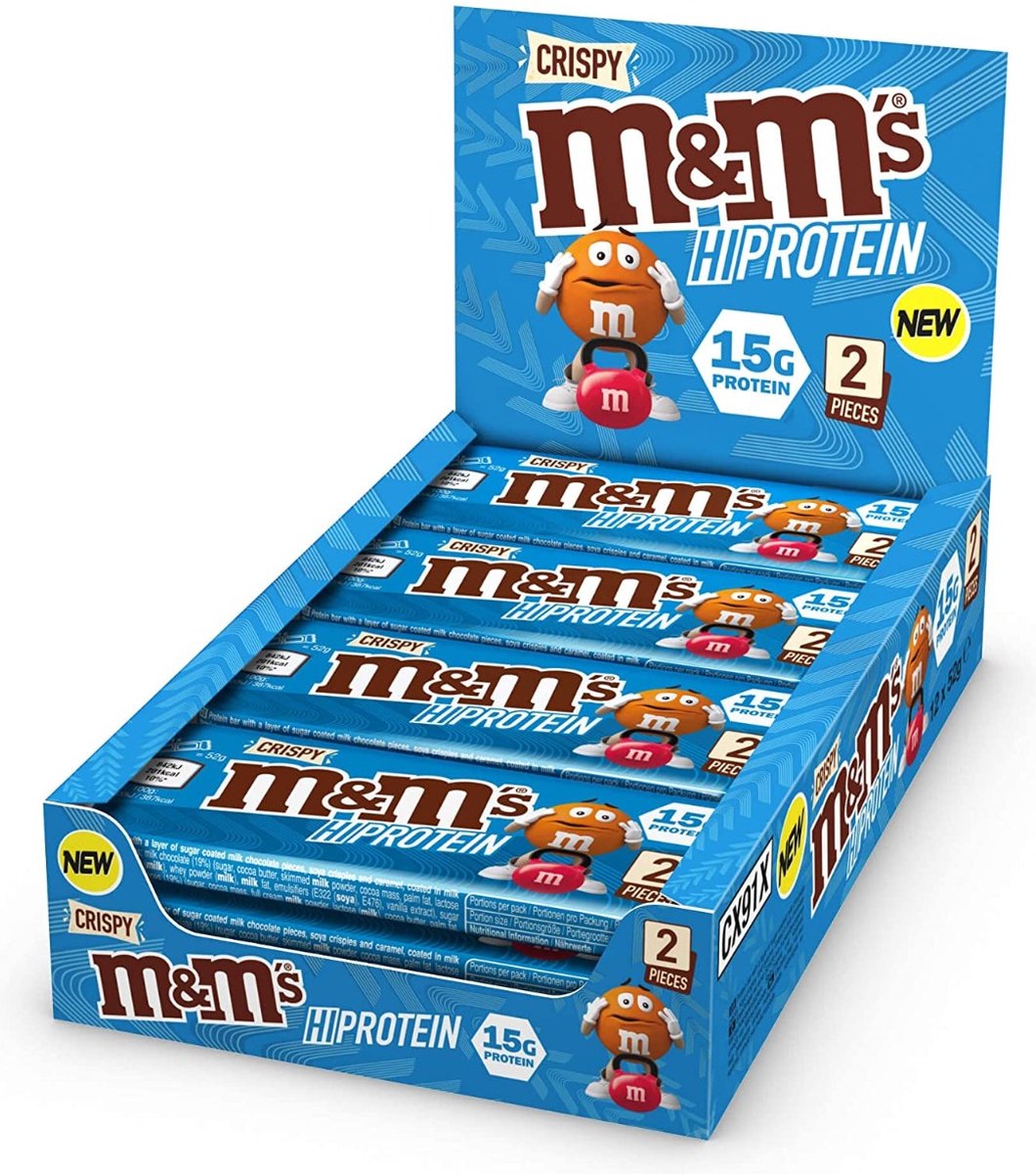 Goedkoopste M&M's Crispy High Protein Bar 12repen Milk Chocolate