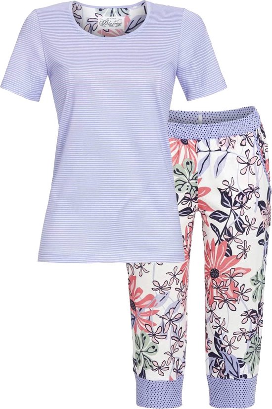 Blauwe Bloomy pyjama streep en bloem | bol.com
