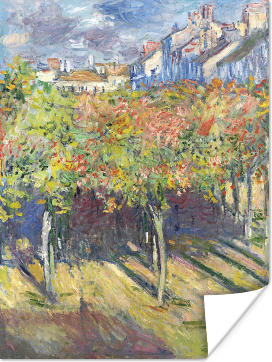 Poster The Limes at Poissy - Schilderij van Claude Monet - 90x120 cm - PosterMonkey