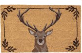Clayre & Eef Deurmat 75x45 cm Bruin Kokos Hert