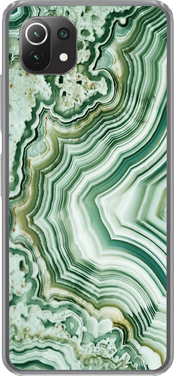 Telefoonhoesje Geschikt voor Xiaomi 11T hoesje - Natuurstenen - Groen - Gesteenten en mineralen - Siliconen Telefoonhoesje Telefoonhoesje