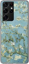 Geschikt voor Samsung Galaxy S21 Ultra hoesje - Amandelbloesem - Van Gogh - Kunst - Siliconen Telefoonhoesje